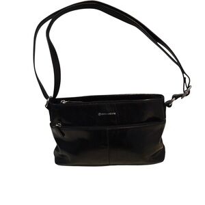 Giani Bernini Elegant Black Fine Leather Crossbody Bag